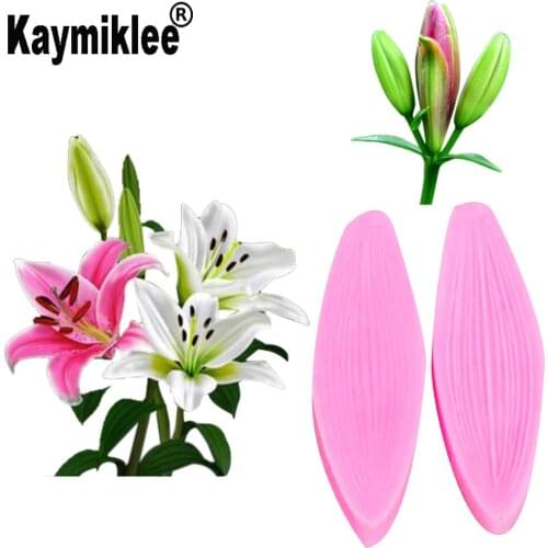 M459 Lily Bud Petal Veiner Silicone Mold Fondant Mould Cake Decorating Tools Chocolate Gumpaste Mold, Sugarcraft, Chocolate Mold