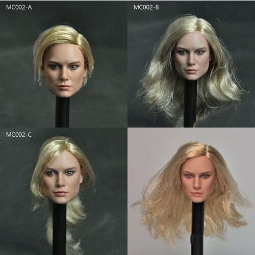 Mancotoys MC002 1/6 Brie Larson Golden Hair Head Sculpt Carving Fit 12'' Female Action Figure Body