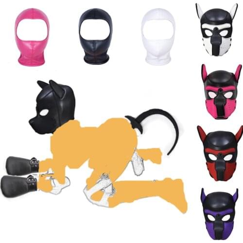 Dog Role Play Puppy Play Dog Hood Mask Dogs Paw Glove Crawl BDSM Bondage Dog Tail Plug Sexy Costume Fetish Sex Toys For Couples