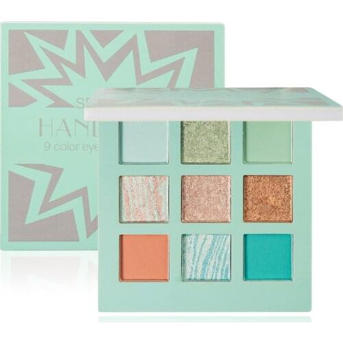 Min Small Square 9 Color Eyeshadow Palette Pigmented Pink Purple Green Vegan Eye Shadow Pallete High Pigment waterproof Makeup