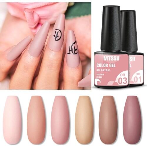Mtssii 6ml Nails Gel Polish Spring Pink Color Long Lasting Hybrid For Base Top Coat Soak Off UV LED DIY Nail Art Gel