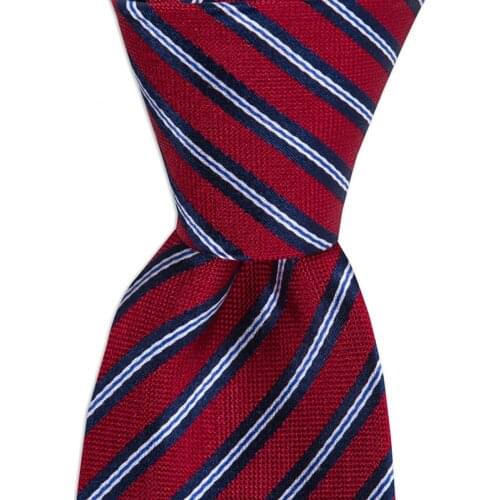 Mens Classic Striped Silk Necktie Made in Italy 7.5 Cm Width 145 Cm Length