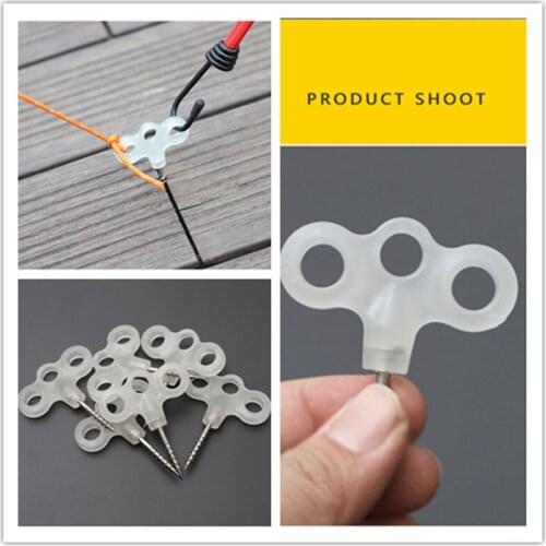 Outdoor Luminous Tent Screw Pegs Thread Nail Three-Eye Screw On The Camping Deck Nail For Tent Installation Tents Nails