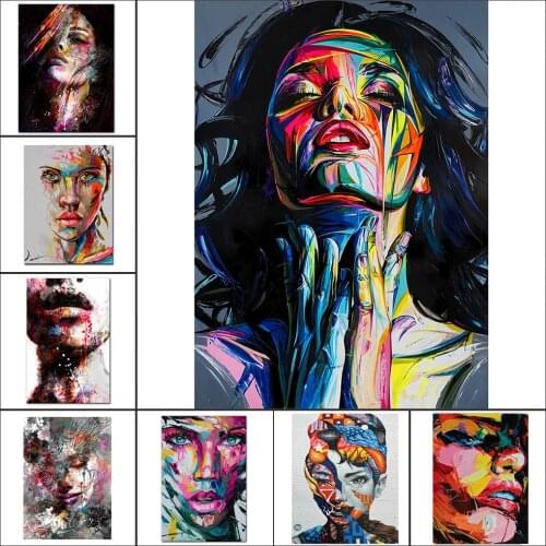 FSBCGT Abstract Woman Face Graffiti Street Art Oil Painting By Numbers Drawing On Canvas Pictures By Numbers Home Wall Decor