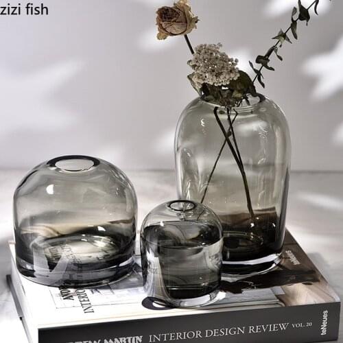 Desktop Decoration Ornaments Transparent Glass Vase Hydroponic Vase Flower Arrangement Bottle Home Flower Vases Flower Container