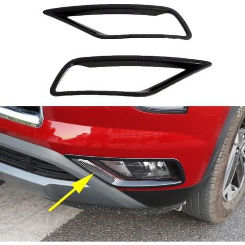 Fit For Hyundai ix25 Creta 2020 2021 Carbon Fiber Fog Light Lamp Foglamp Cover Trim Molding Decorative Accessories