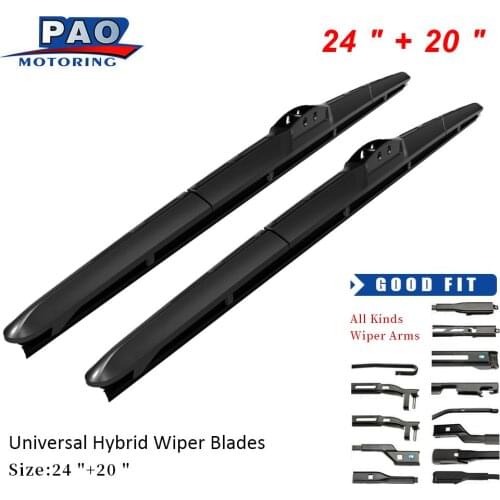 Wiper Blade Universal Type 20" & 24" Windshield Rubber Hybrid Wipers For CITRO_N KIA MITSUBISHI SUZUKI Toyota