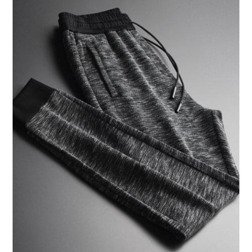 Sport Plus Size 4xl Luxury Soft Yarn Dyed Fabric Casual Pants Men Fashion Spring Slim Fit Man Trousers Long