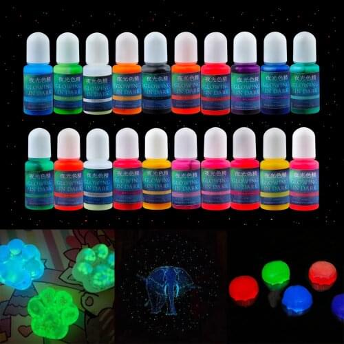 10ml Luminous UV Epoxy Resin Mold Making Coloring Dye High Concentration Glowing in dark Colorant Pigment For DIY Jewelry Making