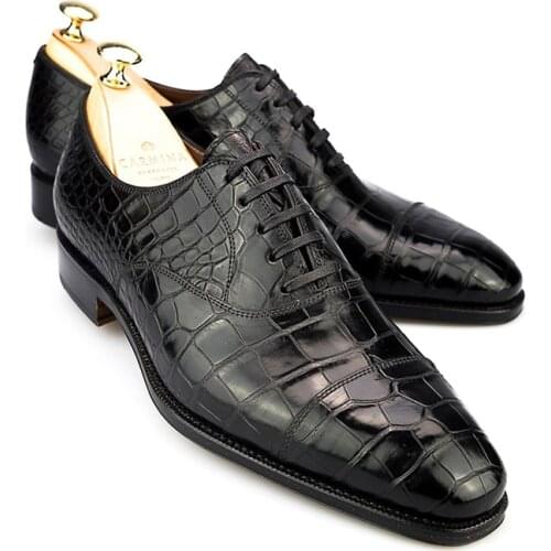 Oxford Black Bridegroom Dress Party Checkered Formal Office Men Shoes Business Designer Genuine Leather Shoes