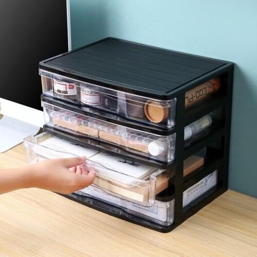 DeDesktop Multi-layer Drawer Storage Box Cosmetics Jewelry Finishing Office Transparent Plastic Storage Box Dressing Table Shelf