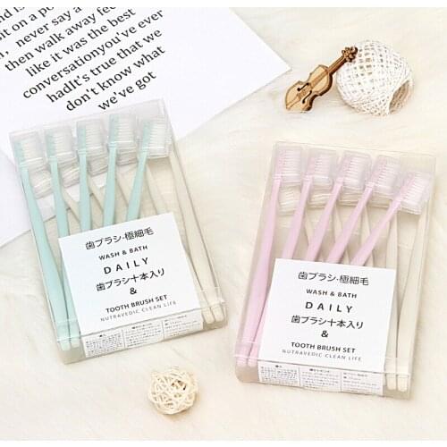 2020 New 10Pcs/Set Ultra Thin Soft Bristles Toothbrush Samll Head Toothbrushes Comfortable TeethBrush Wholesale Price