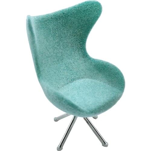 1/12 Dollhouse Miniature Green Plastic Swan Chair Home Modern Furniture Set