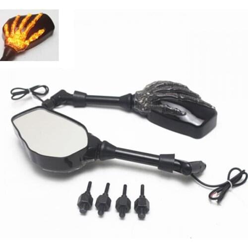 1 Pair Motorcycle Rear View Side Mirrors for Motorcycles or E-Bike 8mm or 10mm Screw ( Skeleton Design)