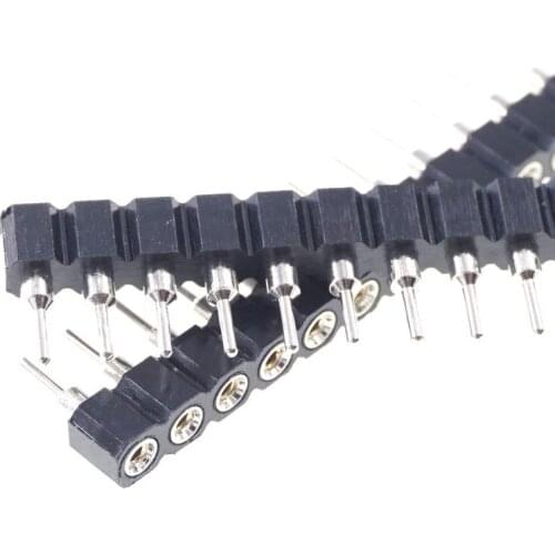 20pcs Single Row 40Pin 2.54mm Round Female Pin Header gold plated machined