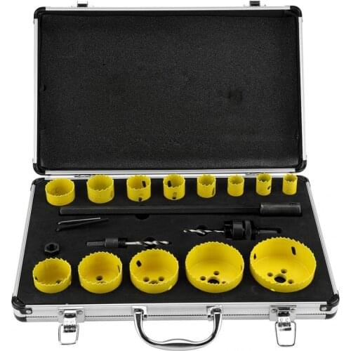 17Pcs Metal Circular Round Drill Holesaw Blades Kit Cutting Steel Hole Saw Cutter Tool