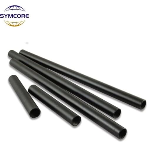 2pcs Black M10 Hollow Inner Thread Straight Pipe Dia 11.5mm Screw Hardware Connector Chandelier Floor Lamp Connecting Rod