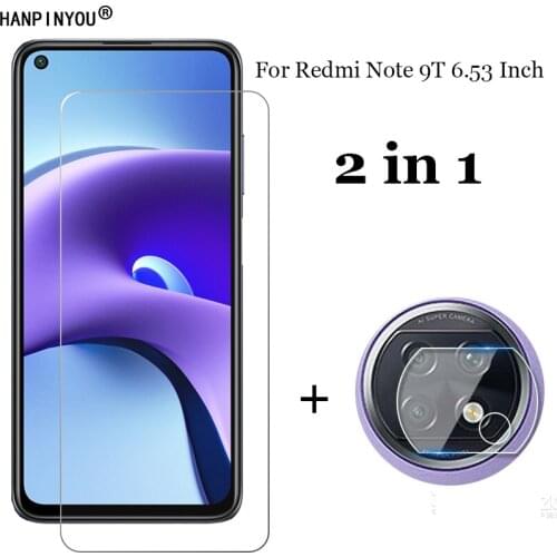 2-in-1 For Xiaomi Redmi Note 9T 6.53" Camera Lens Protection Film + Front Tempered Glass Screen Protector