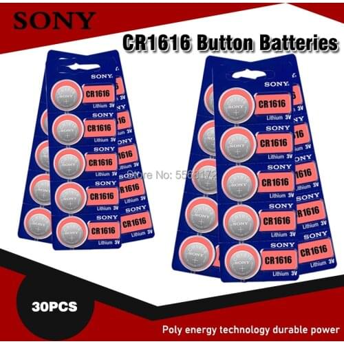 30Pcs sony 1616 3V 100% Original Lithium Battery For car key watch remote control toy 1616 ECR1616 GPCR1616 Button Battery coin