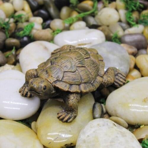 4 Pcs Sea Turtle Realistic Micro Mini Miniature Figurines for Garden Patio Landscape Fairy Home Accessories Decoration