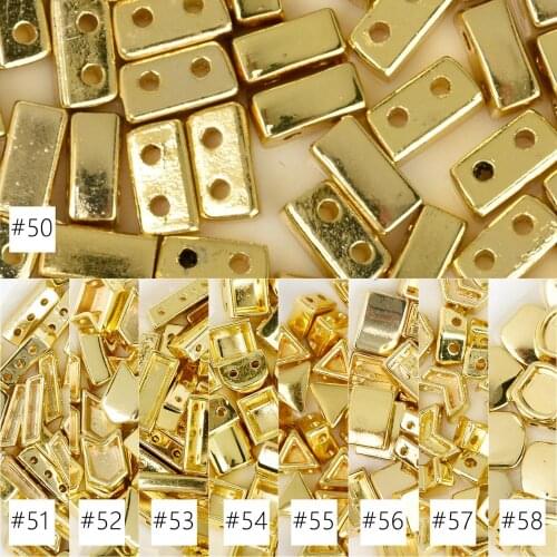 5PCS Gold Plated Enamel Tile Beads DIY Alloy Beads For Bracelet 103238