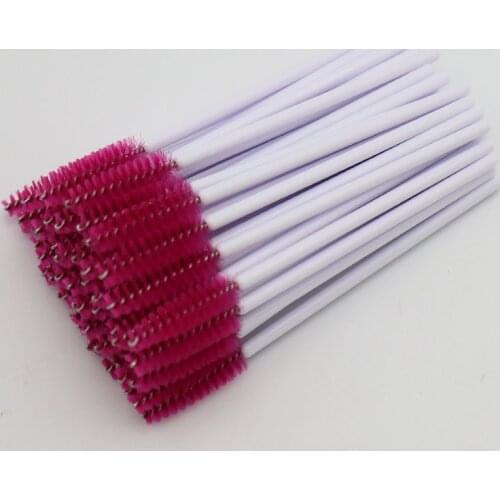 50 Pcs Disposable Silicone Eyelashes Brushes White Handle Applicator Mascara Stick Brush Eyelash Extension Women Makeup Tools