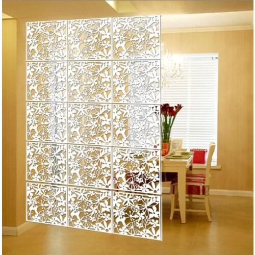 6PCS Folding screen Paravan Biombo chineses Wall panels Hanging Screens Openwork grilles TV backdrop stickers Hanging 40cmx40cm