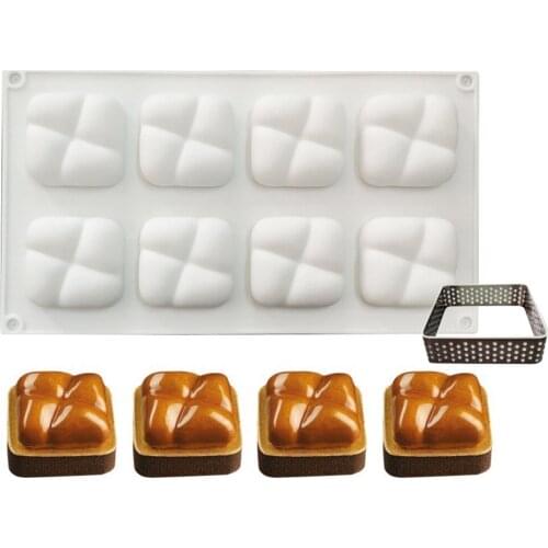 8 Holes Stone Square Molds Truffle Chocolates Silicone Mold For Baking Cake Decorating Tools Dessert Ice Pudding Mould