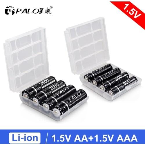 PALO 1.5V Rechargeable Battery AA AAA Rechargeable Batteries Lithium for Flashlight Camera Anti-dropping High Capacity Batteria