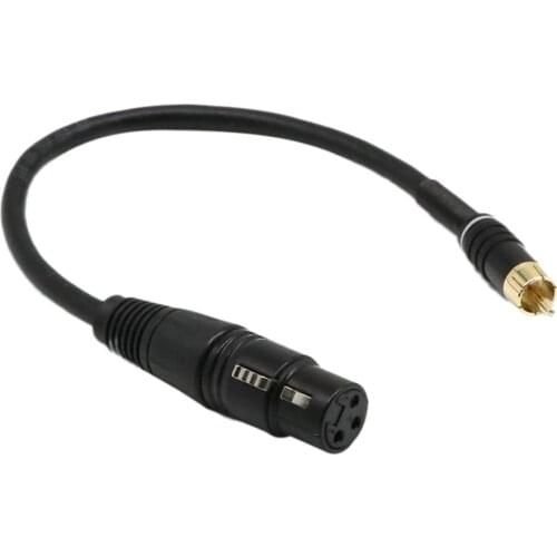 1ft Premium 3-Pin XLR Female to RCA Male Microphone Mic Cable Gold Plated F/M Audio Cable Cord