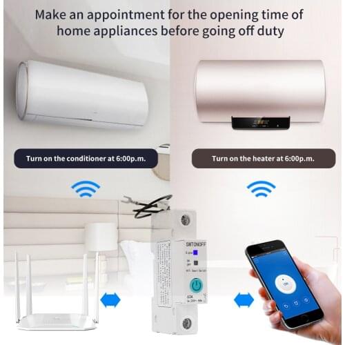 EWelink WiFi circuit breaker Smart din rail switch timer remote control voice control Alexa echoand google home for Smart Home