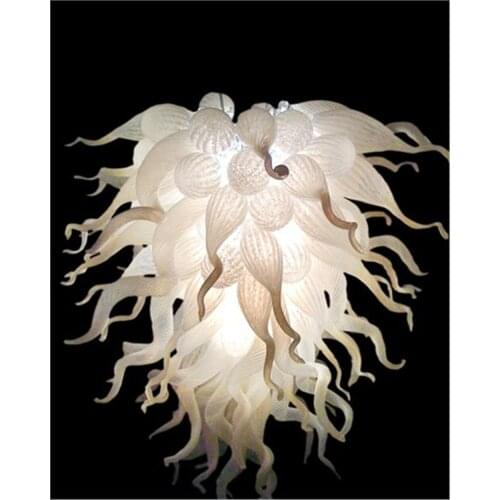 Free Shipping AC Led Best Design Villa Art Lighting Murano Glass White Crystal Chandelier