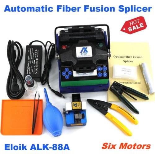 6 Motors Eloik ALK-88A Multi-Language 7 Seconds Fast Splicing Fusion Splicer Fiber Optical Welder Splicing Machine