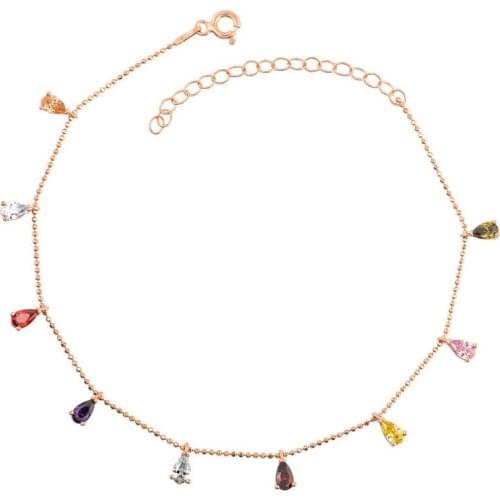 Silver Color Drop Anklet