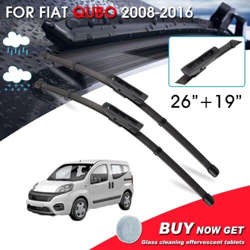 BROSHOO Car Front Window Windshield Wipers Blade For Fiat Qubo 26"+19" LHD&RHD Car Model Year 20008-2016 Auto Accessories