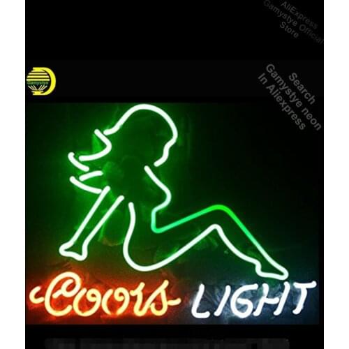 Coors Light girl neon Sign neon Real Glass Tube neon lights Recreation Windows Professional Iconic Sign Shopping Hall Sign cubs