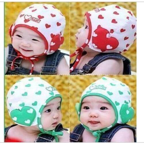 Heart baby beanie hat newborn cap beret newborn photography props cotton bebes Winter Warm Hats Kids bonnet