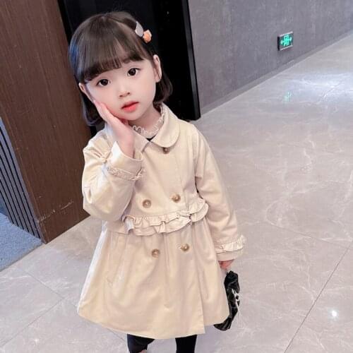Girls Long Jacket Outerwear Solid Color Coat Girl Casual Style Jacket Girl Spring Autumn Winter Kids Clothes