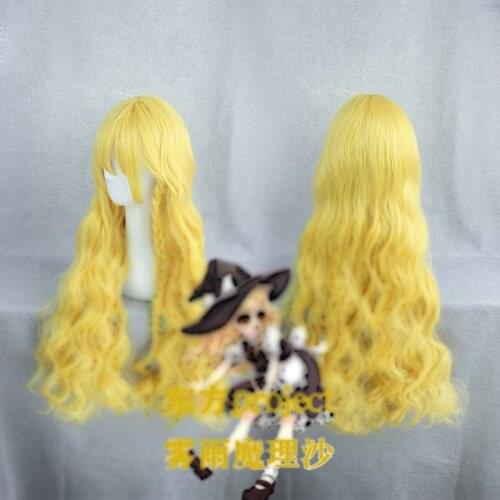 1pcs Cute Anime TouHou Project Kirisame Marisa Long Wig Cosplay Prop Decor Heat Resistant Synthetic Hair for Women Girl