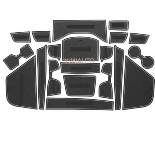 Door Slot Mat for Kia Sportage R 2018 Gate Groove Cushion Car Door Rubber Cup Holder Mats Anti-slip Carpets Position