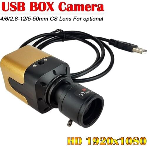 HD 1080P USB Camera 2MP Mini PC webcam metal mini box USB Camera with Manual Zoom Varifocal Lens for PC /Video calling /recordin