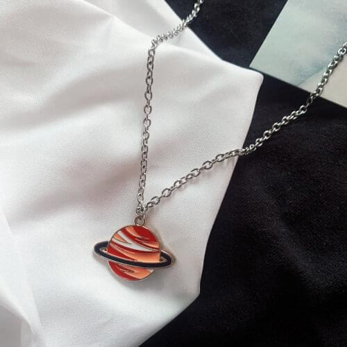 Hip Hop Universe Planet Necklace for Men Women Jewelry Fashion Pendants Necklace Choker Collier Femme Valentines Day Boys Gifts