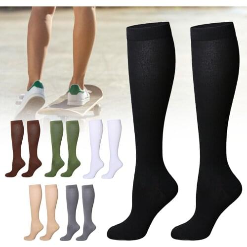 Running Compression Stockings Sports Stretchy Women Compression Socks Fit For Edema Varicose Veins Travel Compress Stockings