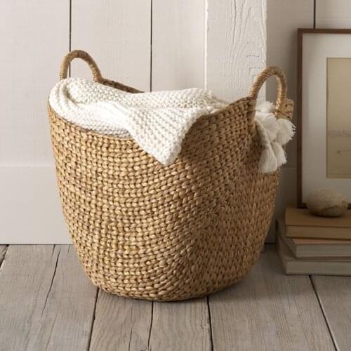 Clothing storage basket hand-woven natural grass large storage basket