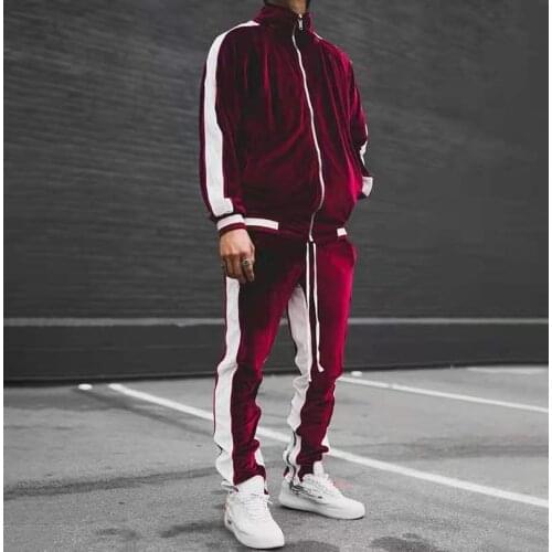 Spring Autumn Mens Velvet Set Sport Suit Male Plus Velour Thick Hoodies+ Pants Warm Sweatshirt Sportswear Tracksuit For Men