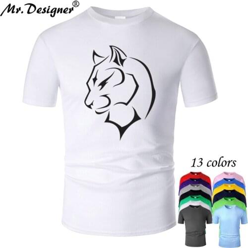 Cool Leopard Line Art O Neck Cotton T Shirt Men and woman Unisex Summer Short Sleeve Designed Simple Style Casual Top tee m01018