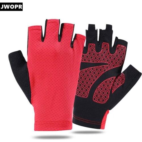 JWOPR Summer Thin Outdoor Sunscreen Gloves Motorcycle Half-finger Sports Gloves Fitness Riding Sweat-absorbent Breathable Gloves