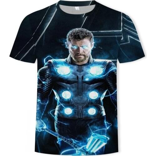 Hot selling 3D printing movie Iron Warrior series pattern casual T-shirt, breathable and fashionable street style, hot selling m