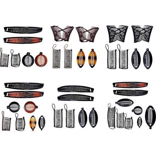 Large Small Banana Hair Clip Ponytail Holder Claw Comb Clip Shape Mixed Vintage