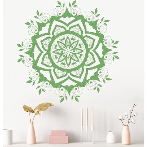 Mandala in Wall Sticker Decor for Home Removable Vinyl Sticker for Meditation Yoga Wall Art Living Room Bedroom Mural W-41